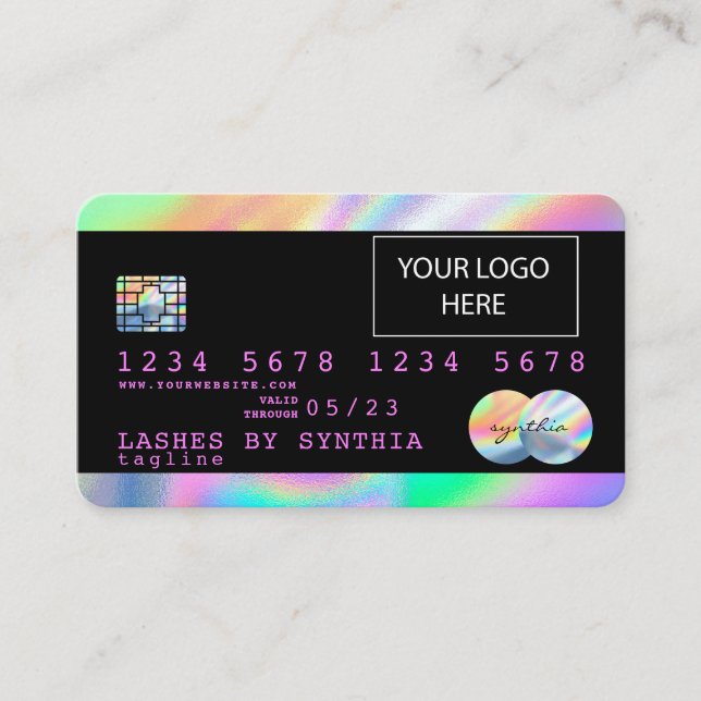 Carte de crédit Holograph Unicorn Dripp ajoutez vo (Devant)