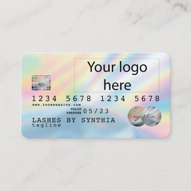 Carte de crédit Holograph Unicorn Dripp ajoutez vo (Devant)
