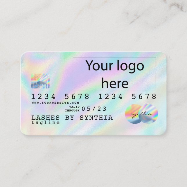 Carte de crédit Holograph Unicorn Dripp ajoutez vo (Devant)