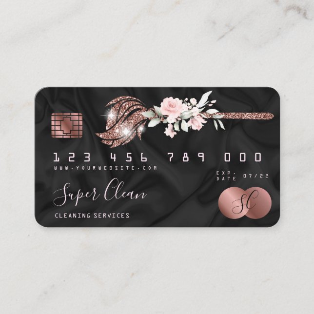 Carte de crédit Maid Cleaning House Sparkling (Devant)