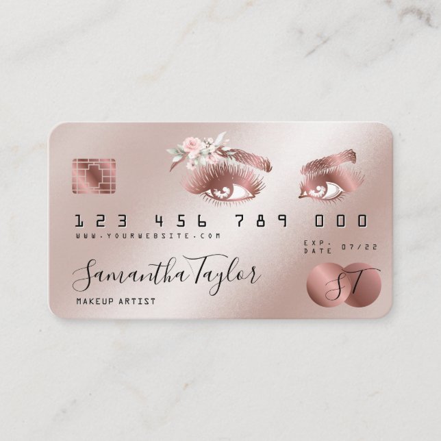 Carte de crédit Maquillage Beauty Rose Gold Eyes (Devant)