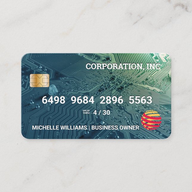 Carte de crédit | Micropuce de carte de circuit (Devant)