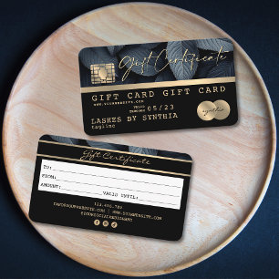Carte de crédit moderne noir certificat cadeau car
