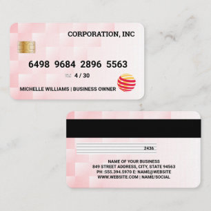 Carte de crédit   Motif moderne géométrique rose