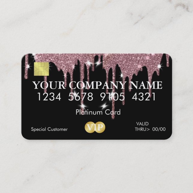 Carte de crédit Parties scintillant élégante (Devant)