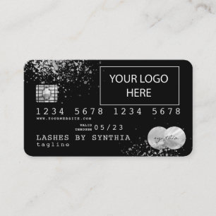 Carte de crédit Silver Foil Splash ajoutez votre l