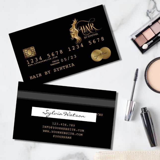Carte de crédit Styled Gold Hair Stylist (Créateur téléchargé)