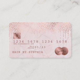 Carte de crédit Stylisé Rose Gold Confetti