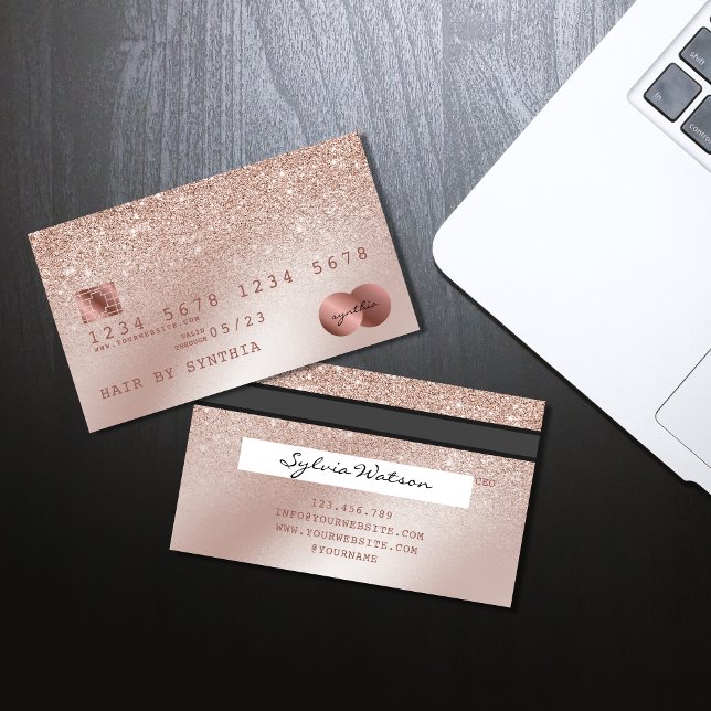 Carte de crédit Stylisé Rose Gold Confetti (Créateur téléchargé)