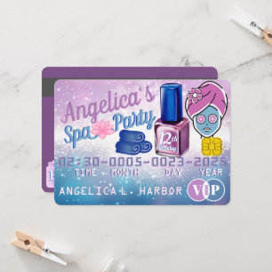 Carte de crédit VIP pour filles soirée spa violet 