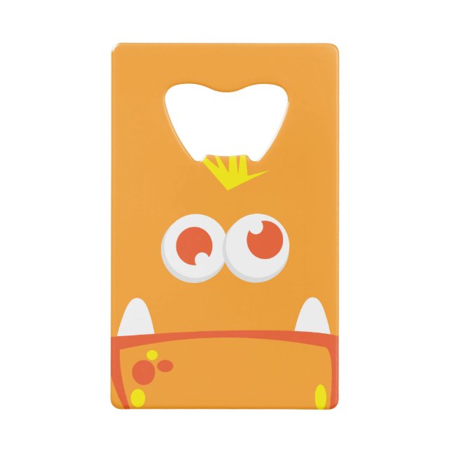 Carte de crédit Visage Monstre Orange Ouverture de (Devant)