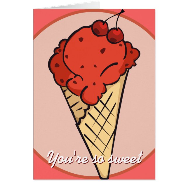 Carte de crème glacée cerise (Devant)
