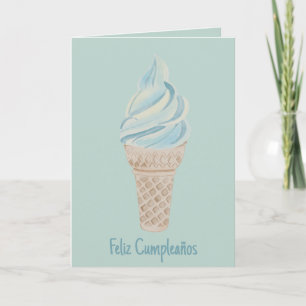 Carte de crème glacée pour l'anniversaire espagnol