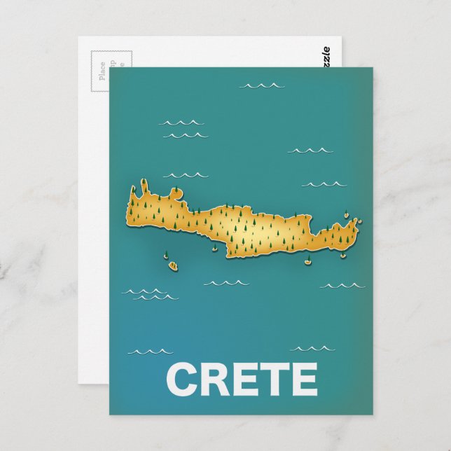 Carte de Crète affiche de voyage (Devant / Derrière)