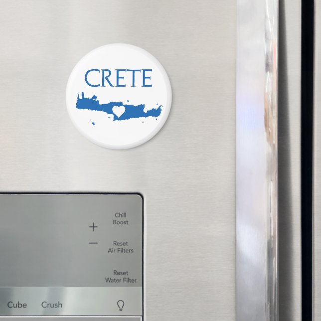 Carte de Crète Magnet bleu et blanc (In situ (réfrigérateur))