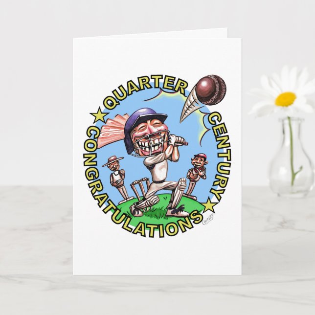 Carte de cricket du 25e anniversaire (Petite plante)