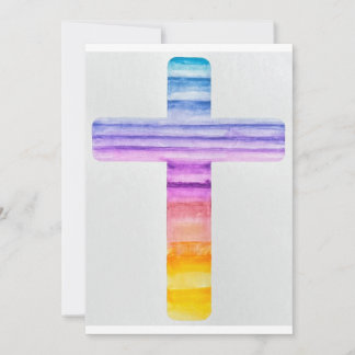Carte de croix aquarelle / Carte de baptême / Cart