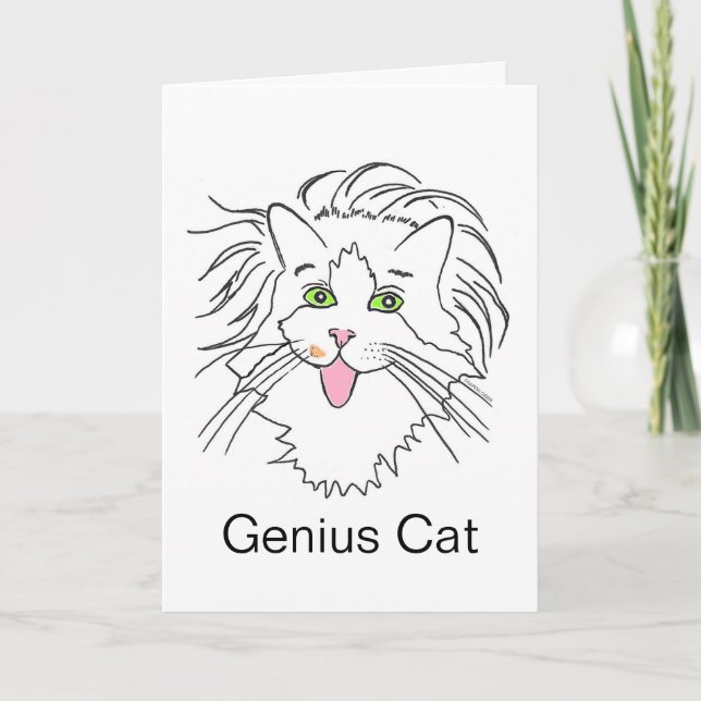 Carte de culture Pop Cat Einstein Genius (Devant)