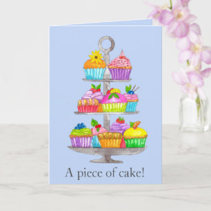 Carte de cupcakes Watercolor Graduation