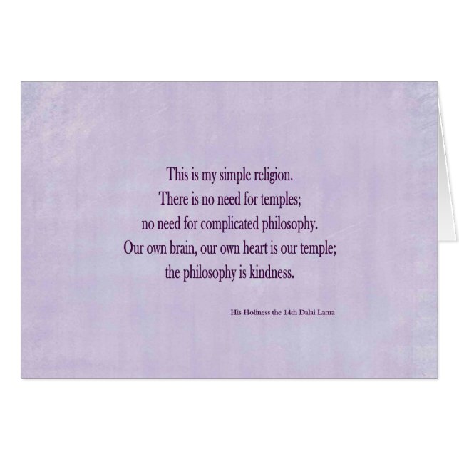 Carte de Dalai Lama (Devant horizontal)