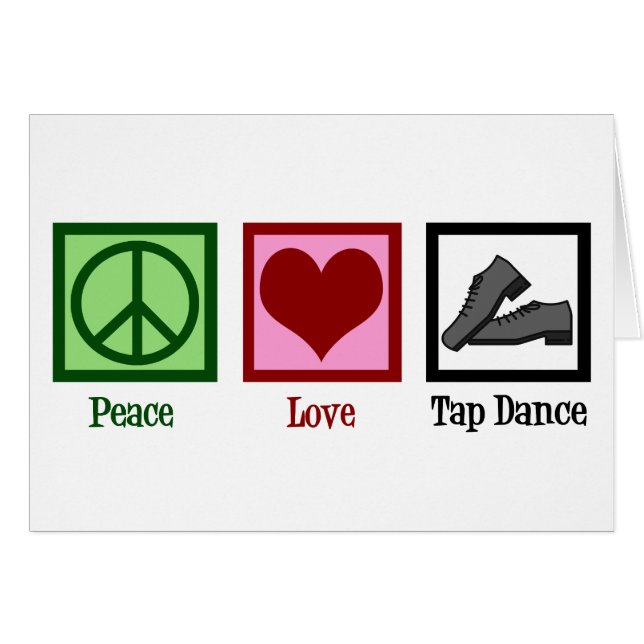 Carte de danse Peace Love Tap (Devant horizontal)
