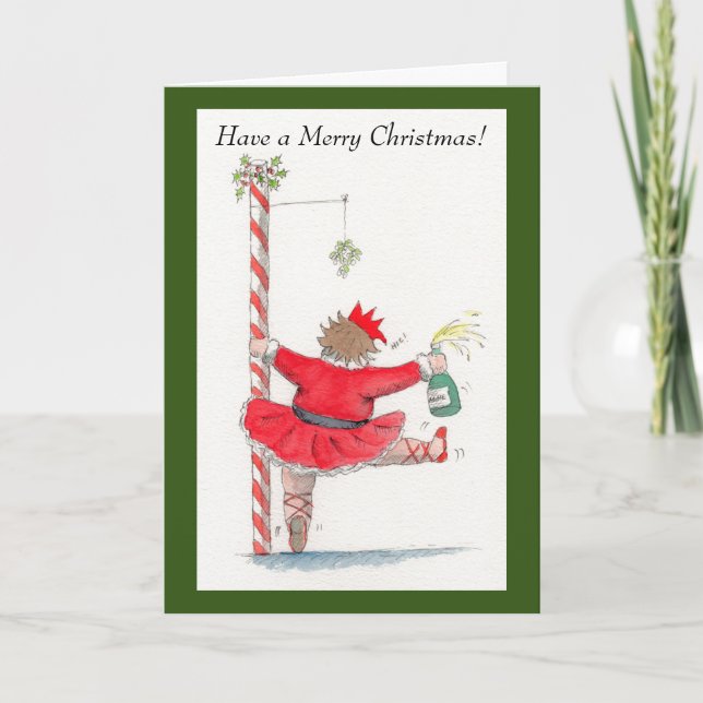 Carte de danseur de Noël ivre (Devant)