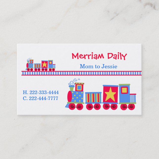 Carte de date de jeu de maman de train (Devant)