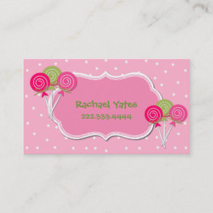 Carte de date rose et verte de jeu de Lollypops