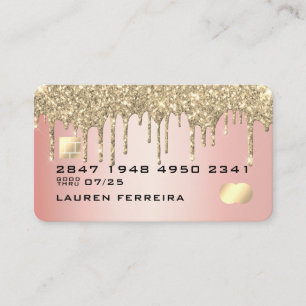 Carte de débit luxe Pink Gold Parties scintillant 