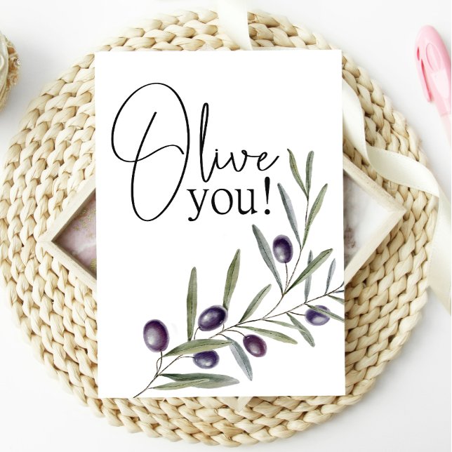 Carte de déclaration d'amour Olive You Fun (Créateur téléchargé)