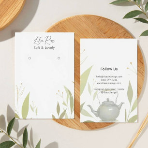 Carte de décoration de bouilloire à feuillage chic