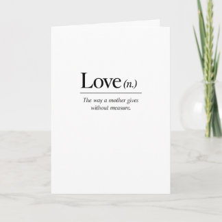 Carte de définition de la fête des mères Love (n.)