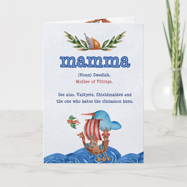 Carte de définition de mamma (maman suédoise) (Devant)