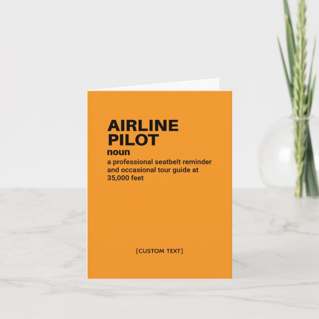 Carte de définition d'emploi amusant pour le pilot (Devant)