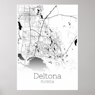 Carte de Deltona - Floride - Carte de ville Poster