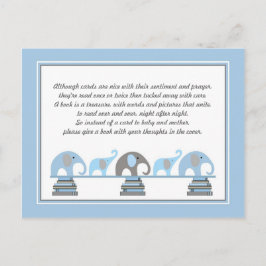 Carte de demande de Baby shower Blue Elephant