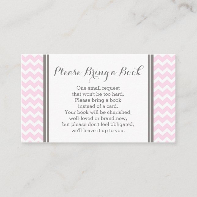 Carte de demande de Baby shower Chevron rose (Devant)
