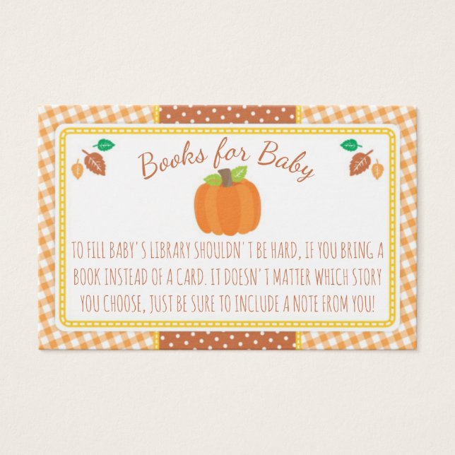 Carte de demande de Baby shower Citrouille d'autom (Devant)