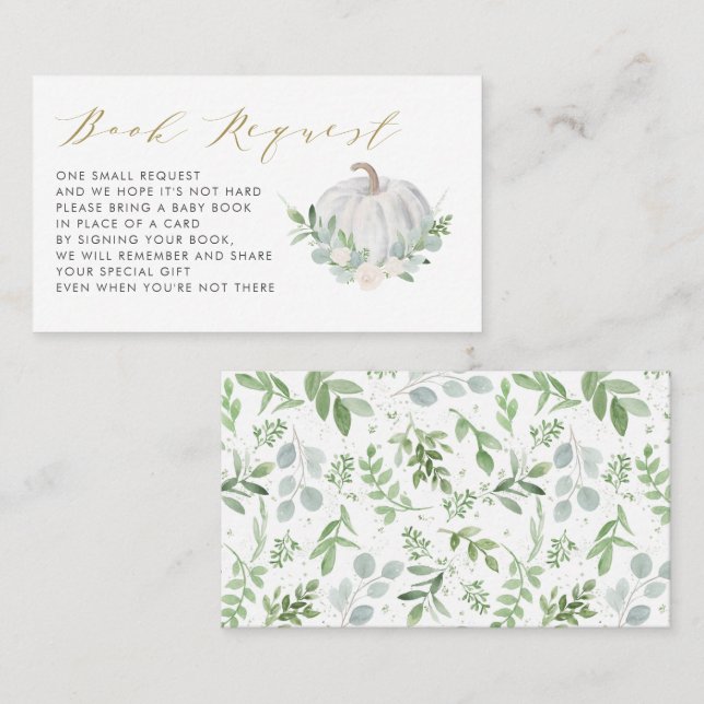 Carte de demande de Baby shower d'automne Citrouil (Devant / Derrière)