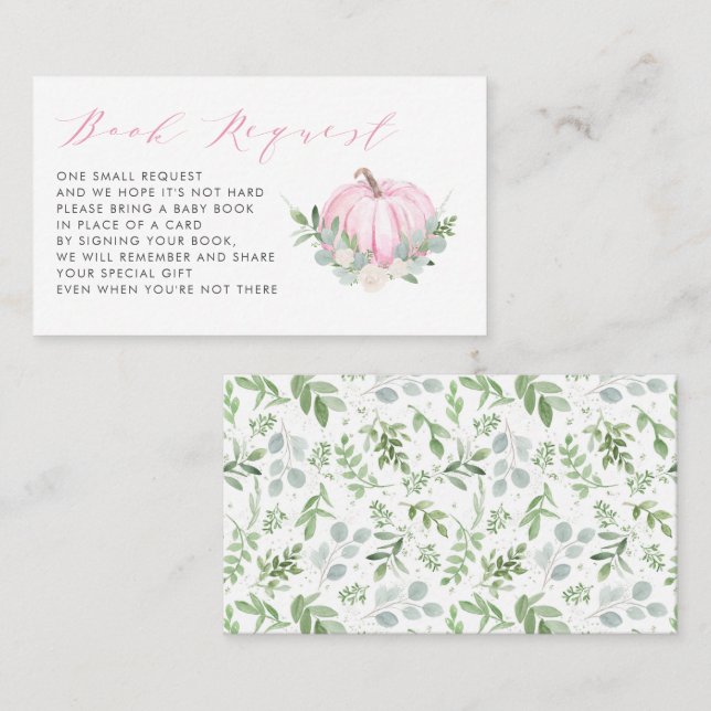 Carte de demande de Baby shower d'automne Citrouil (Devant / Derrière)