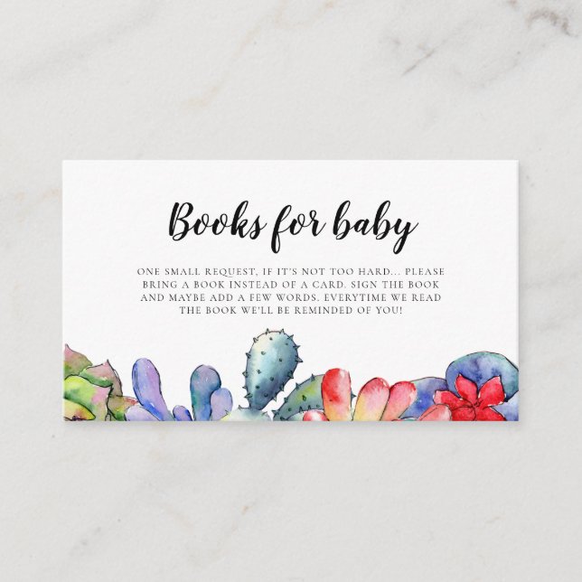 Carte de demande de baby shower de cactus Succulen (Devant)
