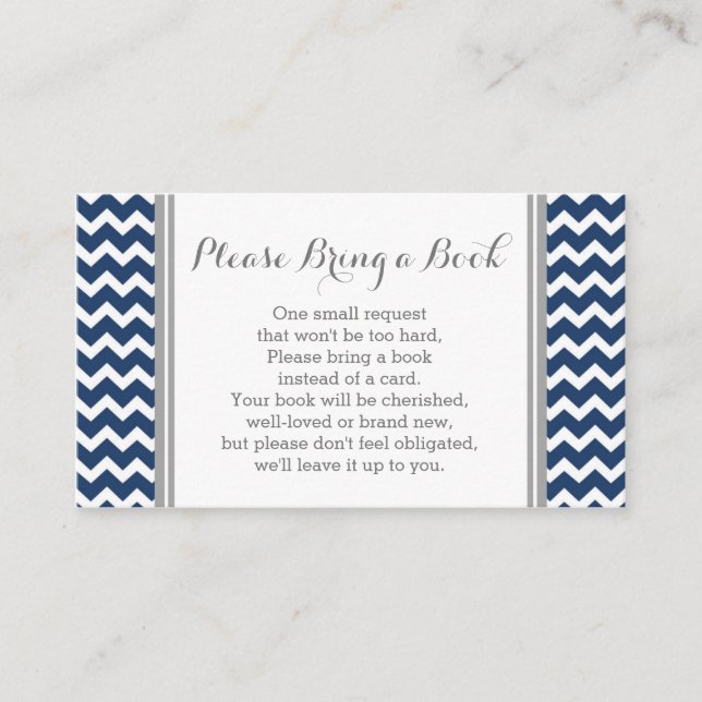 Carte de demande de Baby shower de la Marine Chevr (Devant)