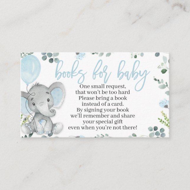 Carte de demande de Baby shower éléphant pour un g (Devant)