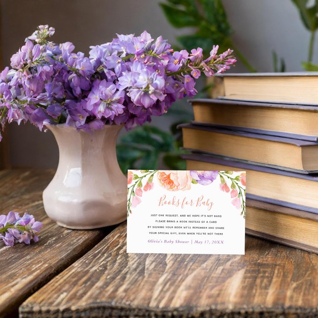 Carte de demande de Baby shower Floral Aquarelle (Créateur téléchargé)