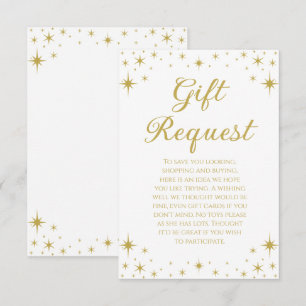 Carte de demande de cadeau d'anniversaire de la pr