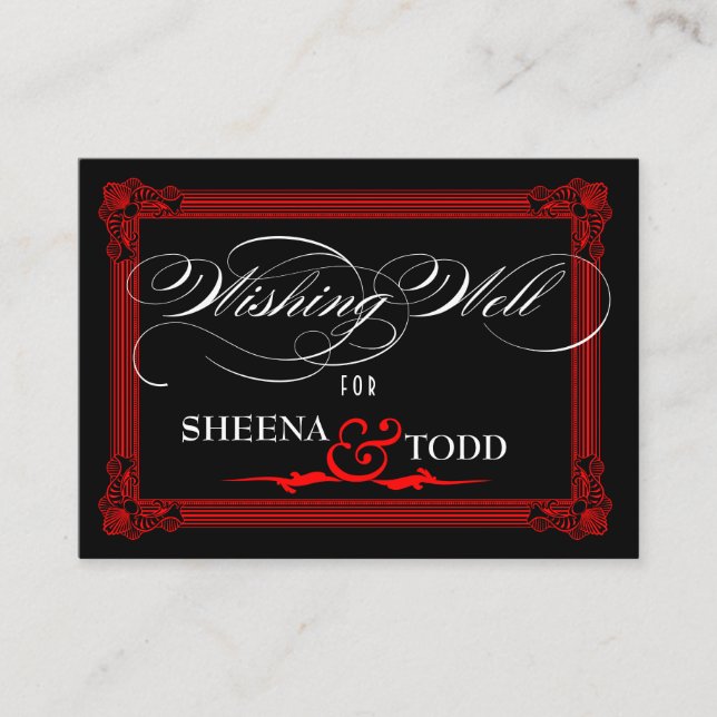 Carte de demande de cadeau en espèces "Wishing Wel (Devant)