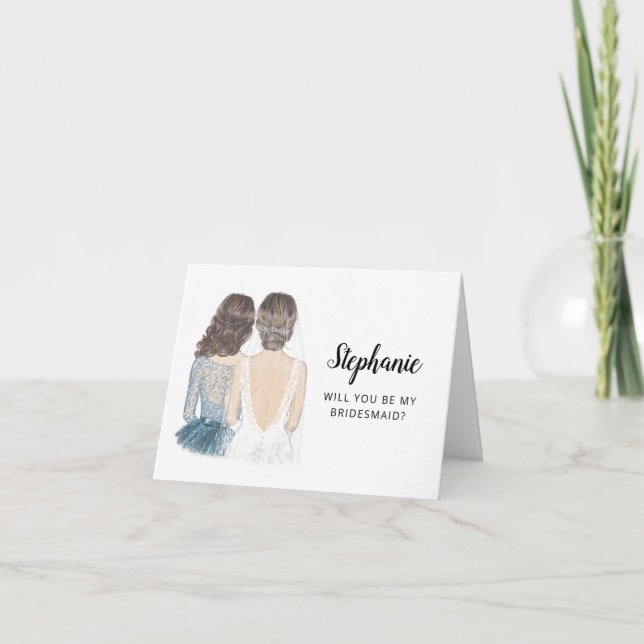 Carte de demande de demoiselle d'honneur (Devant)