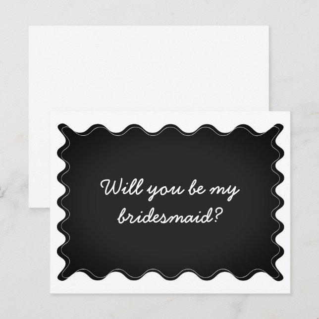 Carte de demande de demoiselle d'honneur à rayures (Devant / Derrière)