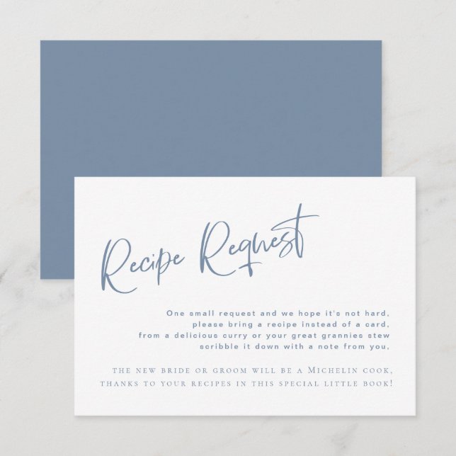 Carte de demande de Fête des mariées bleue Denim (Devant / Derrière)