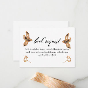 Carte de demande de livre de bois pour bébé